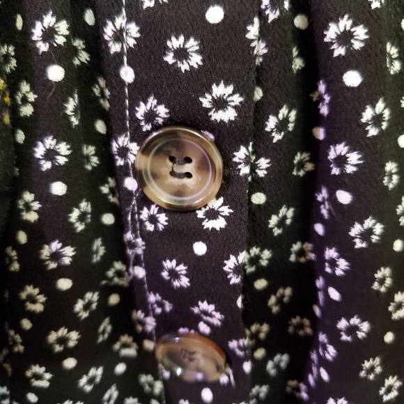 Free People Wonderland Black Multi-Color Floral Long Sleeve Mini Dress - Picture 13 of 16